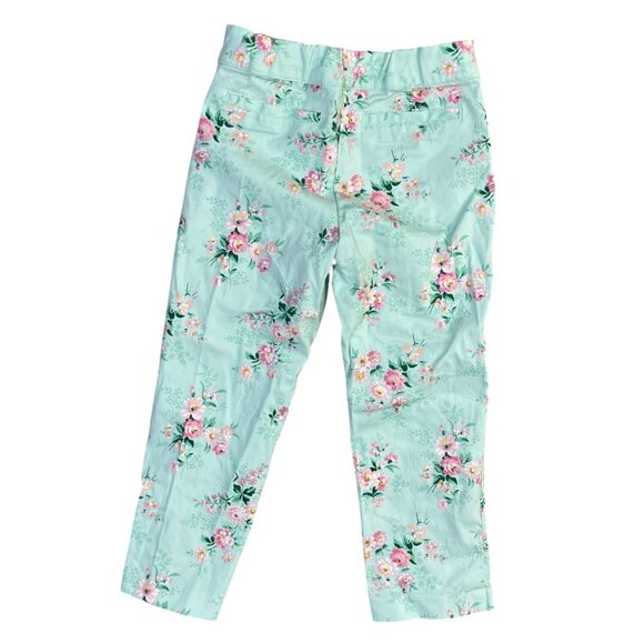 Janie And Jack Pants Floral Mint Green Pink Adjustable Size 6 Girl's - Picture 2 of 9